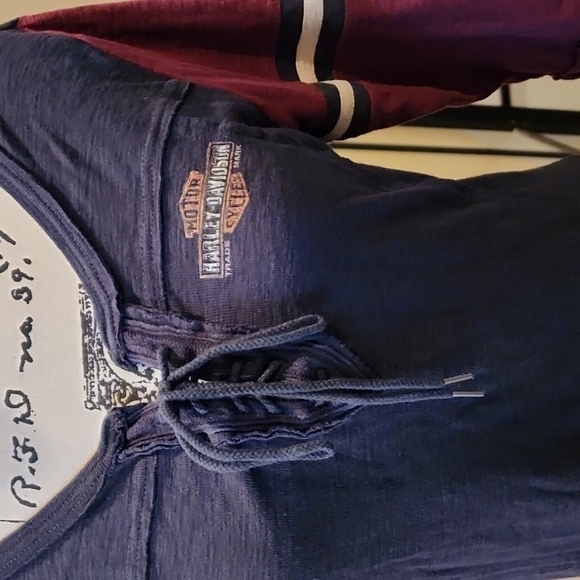 Harley Davidson black, burgundy white stripe (M) - Picture 2 of 9